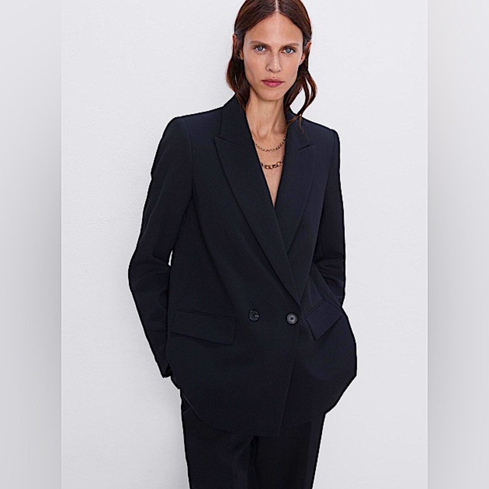 Women's Black Double-Breasted Blazer